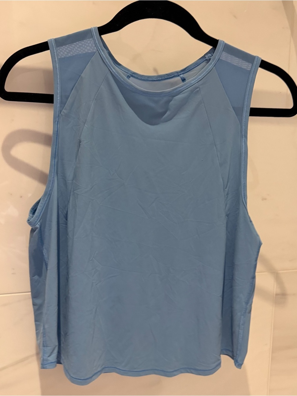 Lululemon Blue Lightweight Tank Top Sz 4 Athleticwear Sports Mesh Running Shirt